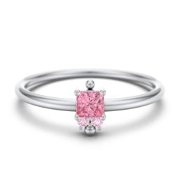 Princess Cut Stacking Ring with Accents