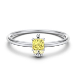 Princess Cut Stacking Ring with Accents