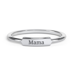 Engravable Bar Ring in 925 Sterling Silver