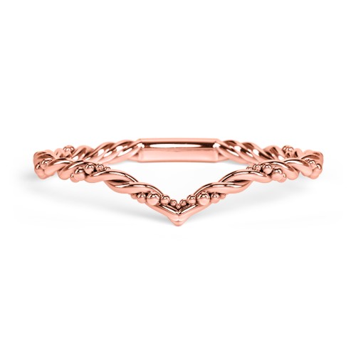 V-Shape Stacking Ring with Twisted Band