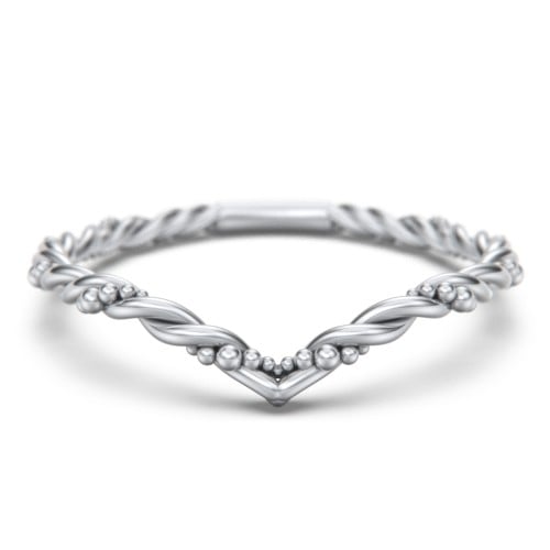V-Shape Stacking Ring with Twisted Band