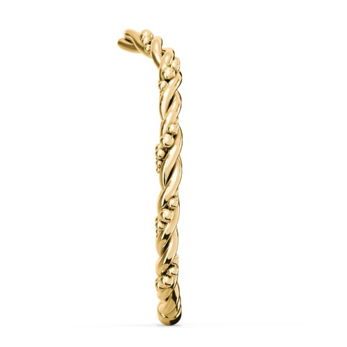 V-Shape Stacking Ring with Twisted Band – 10K Yellow Gold