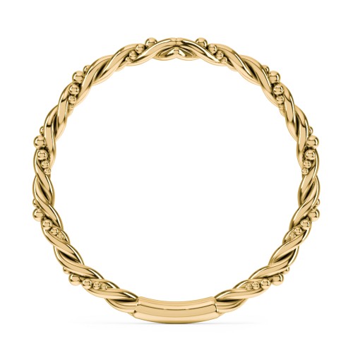 V-Shape Stacking Ring with Twisted Band – 10K Yellow Gold