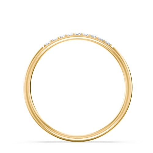 Stackable Band with Accent Gemstones – 10K Yellow Gold with White Premium Zirconia