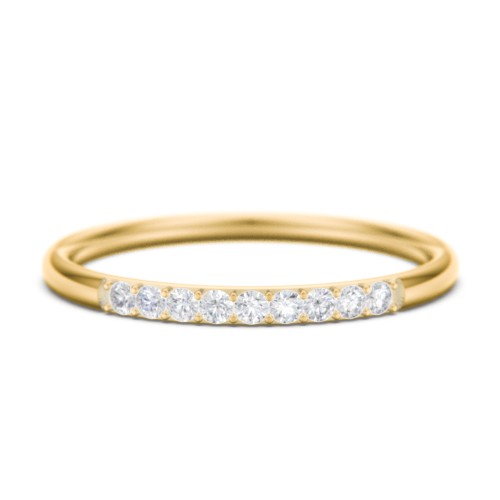 Stackable Band with Accent Gemstones – 10K Yellow Gold with White Premium Zirconia