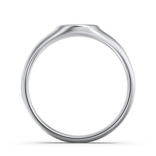 Star Set Signet Ring – Sterling Silver with Black Premium Zirconia