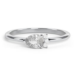 Horizontal Pear Stacking Ring with Accents