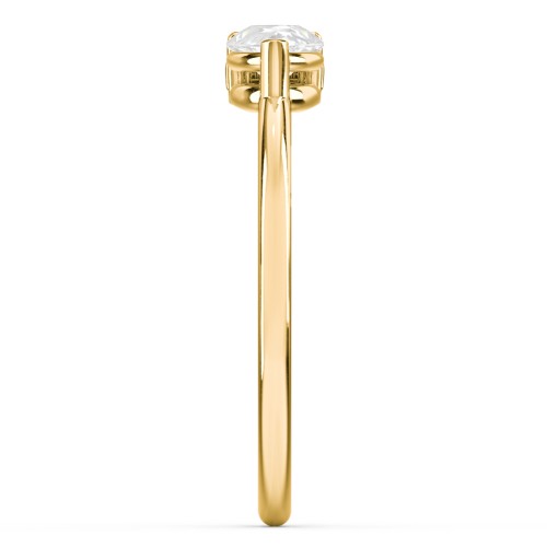 Horizontal Pear Stacking Ring with Accents – 18K Gold Plated Silver with Diamond