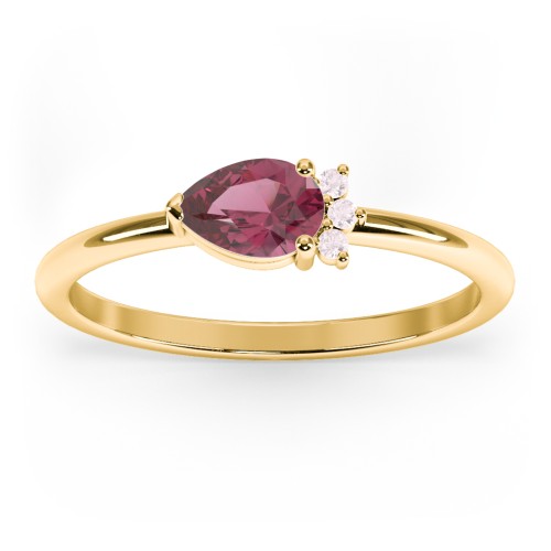 Horizontal Pear Stacking Ring with Accents