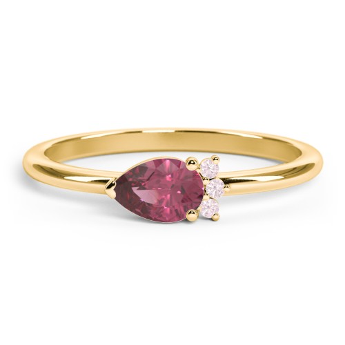 Horizontal Pear Stacking Ring with Accents