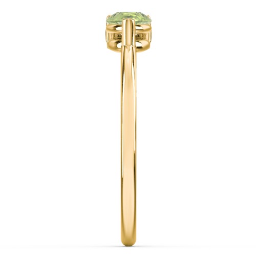 Horizontal Pear Stacking Ring with Accents – 18K Gold Plated Silver with Peridot and Fancy Yellow Premium Zirconia