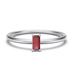 Vertical Baguette Stackable Ring in 925 Sterling Silver