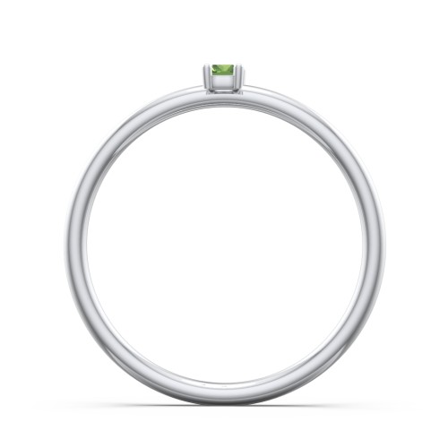 Vertical Baguette Stackable Ring – Sterling Silver with Peridot