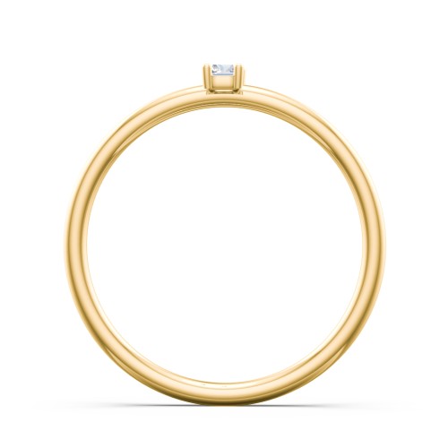 Vertical Baguette Stackable Ring – 10K Yellow Gold with Cubic Zirconia