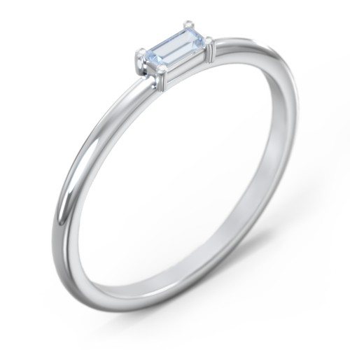 East-West Stackable Baguette Ring