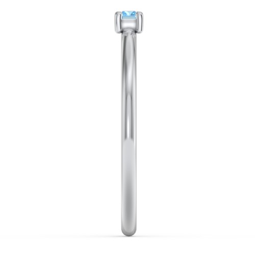 East-West Stackable Baguette Ring – Sterling Silver with Blue Topaz
