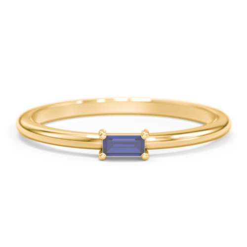 East-West Stackable Baguette Ring