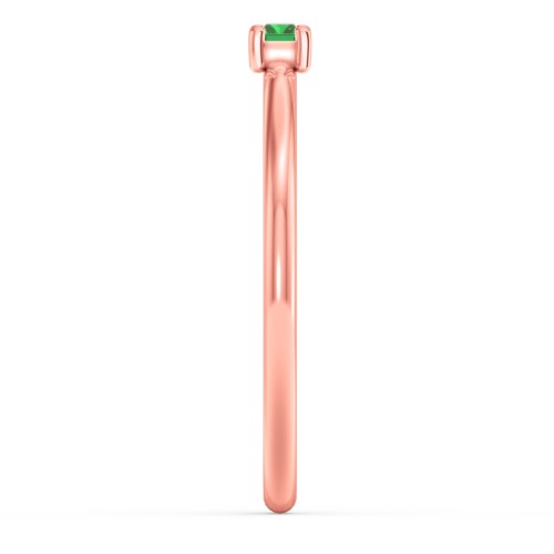 East-West Stackable Baguette Ring – 10K Rose Gold with Emerald