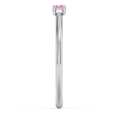 East-West Stackable Baguette Ring – Sterling Silver with Pink Tourmaline