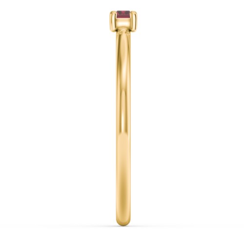 East-West Stackable Baguette Ring – 10K Yellow Gold with Ruby