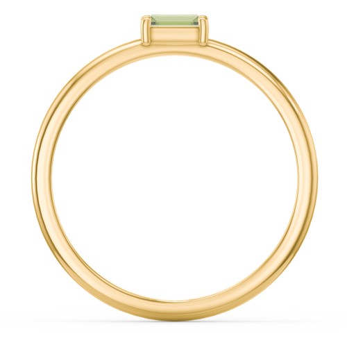East-West Stackable Baguette Ring – 10K Yellow Gold with Peridot