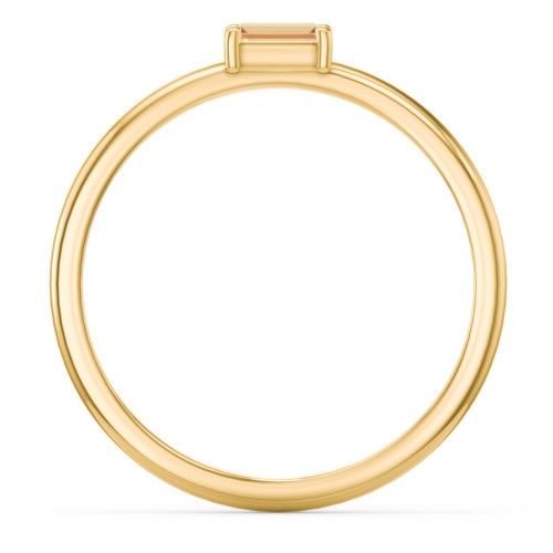 East-West Stackable Baguette Ring – 10K Yellow Gold with Citrine