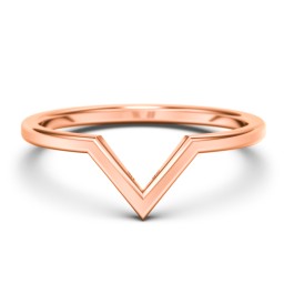 V-Shape Stackable Ring in 10K Solid Rose Gold