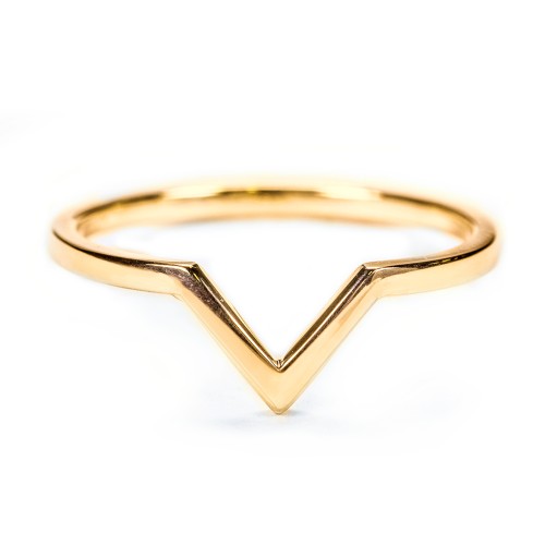 V-Shape Stackable Ring – 10K Yellow Gold