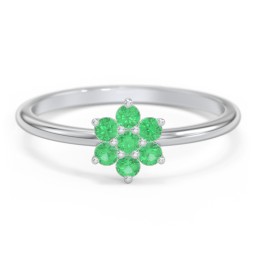 Flower Stackable Ring with Gemstones