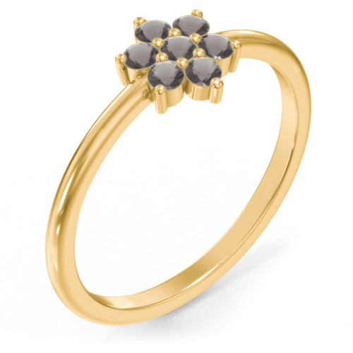 Flower Stackable Ring with Gemstones