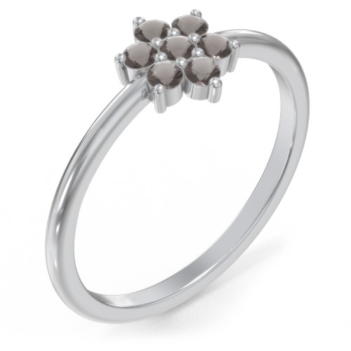 Flower Stackable Ring with Gemstones