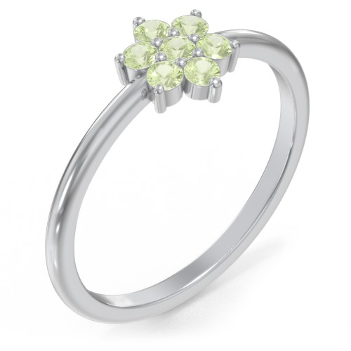 Flower Stackable Ring with Gemstones