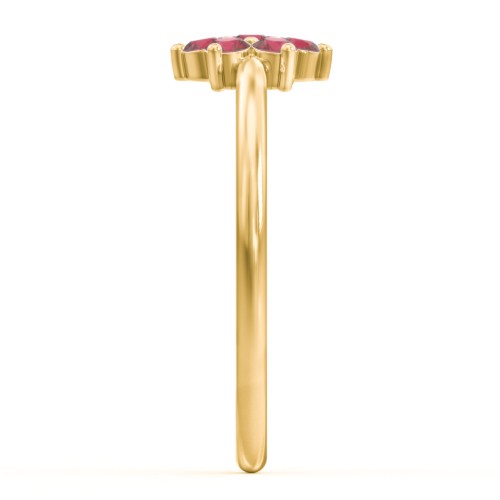 Flower Stackable Ring with Gemstones