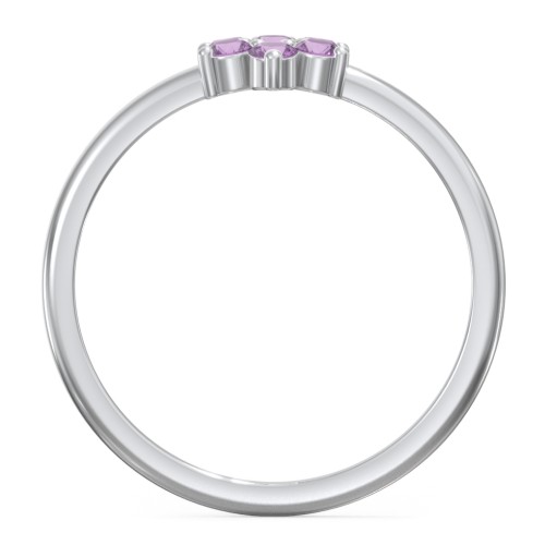 Flower Stackable Ring with Gemstones