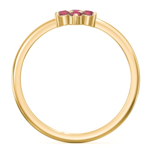 Flower Stackable Ring with Gemstones