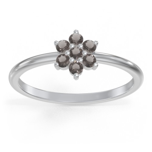 Flower Stackable Ring with Gemstones