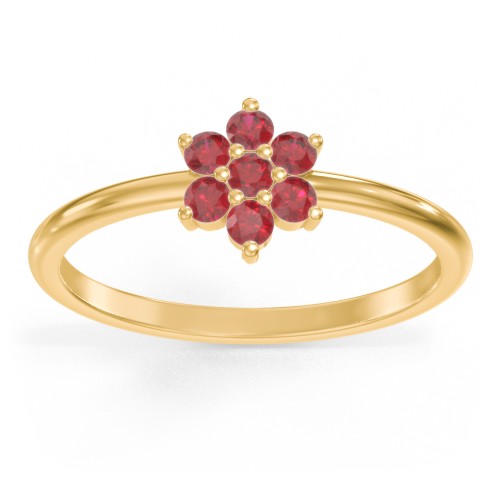 Flower Stackable Ring with Gemstones