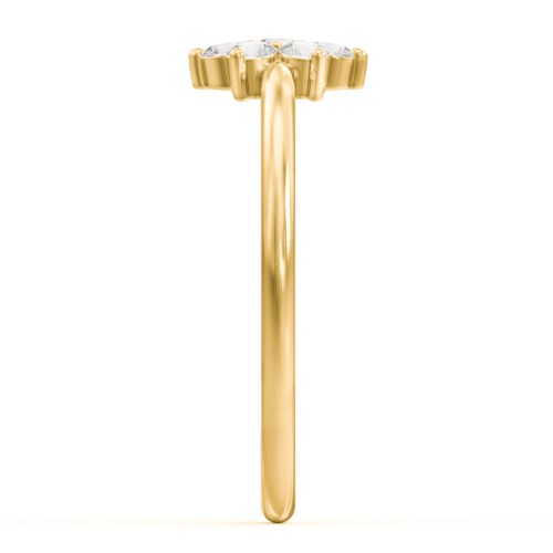 Flower Stackable Ring with Gemstones – 18K Gold Plated Silver with Cubic Zirconia
