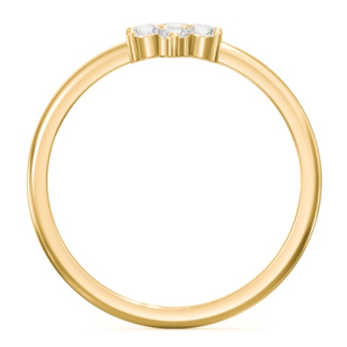 Flower Stackable Ring with Gemstones – 18K Gold Plated Silver with Cubic Zirconia