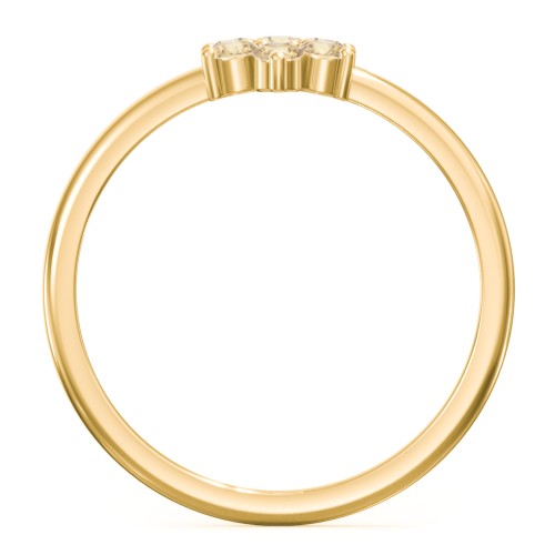 Flower Stackable Ring with Gemstones – 18K Gold Plated Silver with Citrine