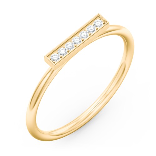 Gemstone Horizontal Bar Ring