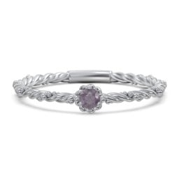 Twisted Band Stackable Ring with Gemstone