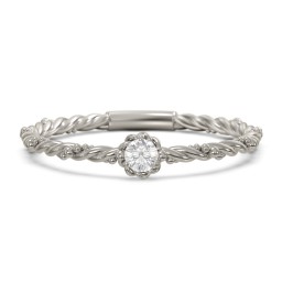 Twisted Band Stackable Ring with Gemstone