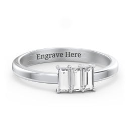 3 Stone Vertical Baguette Ring