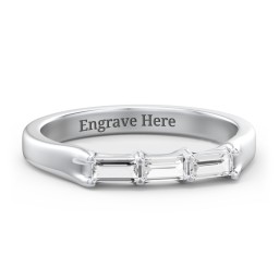 3 Stone Horizontal Baguette Ring