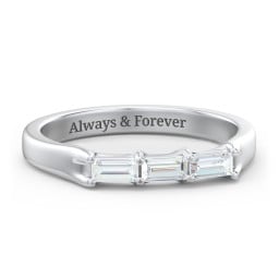 3 Stone Horizontal Baguette Ring