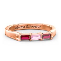 3 Stone Horizontal Baguette Ring