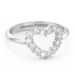 Couples Birthstone Heart Ring