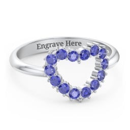 Couples Birthstone Heart Ring