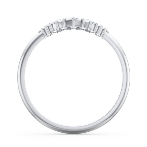 Couples Birthstone Heart Ring – Sterling Silver with Diamond